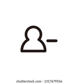 Remove user icon sign symbol