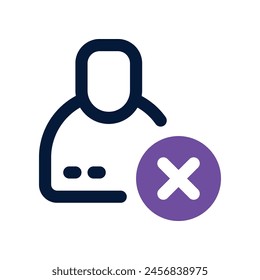 remove user icon. vector dual tone icon for your website, mobile, presentation, and logo design.