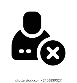 remove user icon. vector glyph icon for your website, mobile, presentation, and logo design.