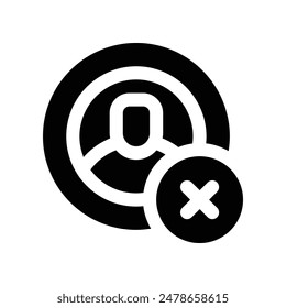 remove user icon. vector glyph icon for your website, mobile, presentation, and logo design.