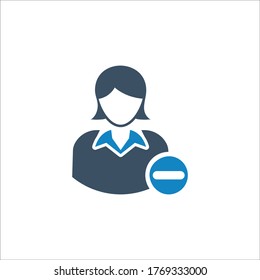 Remove user icon (vector illustration)