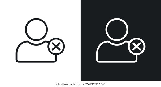 Remove user icons in black and white liner strokes for web design.