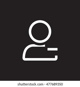 remove user line icon, outline vector logo illustration, linear pictogram isolated on black