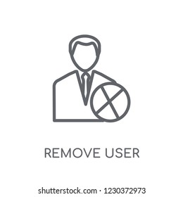 Remove user linear icon. Modern outline Remove user logo concept on white background from Human Resources collection. Suitable for use on web apps, mobile apps and print media.