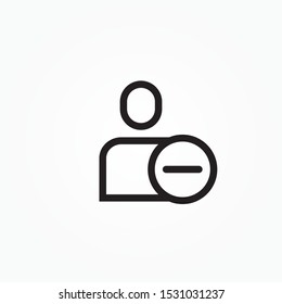 remove user outline single line icon design vector illustration
