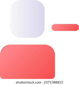 Remove user pixel perfect flat gradient color ui icon. Unfriend and ban online. Social media. Simple filled pictogram. GUI, UX design for mobile application. Vector isolated RGB illustration