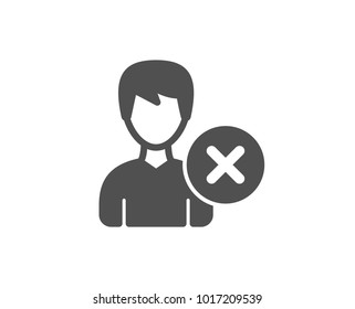 Remove User simple icon. Profile Avatar sign. Male Person silhouette symbol. Quality design elements. Classic style. Vector