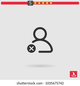 remove user vector icon