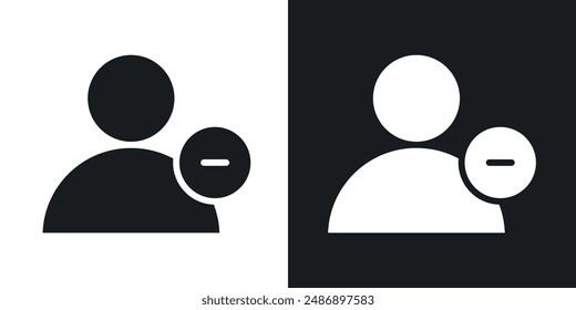 Remove user vector icon set in solid black and white color