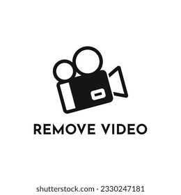 Eliminar el concepto de diseño de logotipo de vídeo con símbolo de borrado
