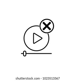 remove a video player icon. Element of video player for mobile concept and web apps. Thin line icon for website design and development, app development. Premium icon on white background