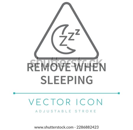 Remove When Sleeping Jewelry Care Vector Line Icon