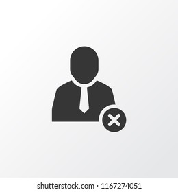 Remove worker icon symbol. Premium quality isolated delete user element in trendy style.