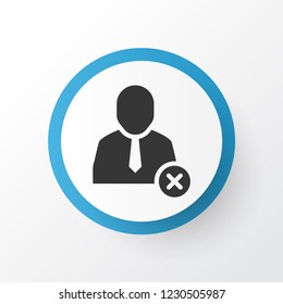 Remove worker icon symbol. Premium quality isolated delete user element in trendy style.
