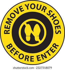 Remove your shoes before enter sign vector sticker eps