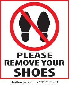 Remove your shoes before enter sign vector eps