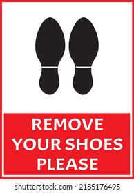 Remove Your Shoes Sign Vector