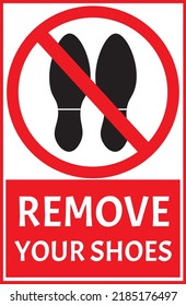 Remove Your Shoes Sign Vector