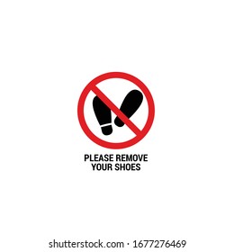 Remove Your Shoes Sign.vector Illustration.