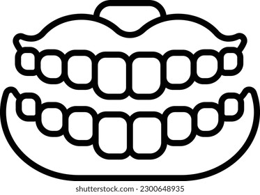 Entfernbares fixes Konzept der Prosthodontie, Zähne-Alginat-Vektorsymbol-Design, Zahnsymbol, Gesundheitszeichen, Stockillustration für Zahnräder 