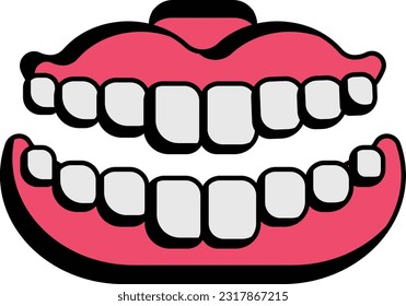 Entfernbares fixes Konzept der Prosthodontie, Zähne-alginate-Vektorsymbol-Design, Dentures-Symbol, Orales Gesundheitszeichen, Dentalinstrumentenbild