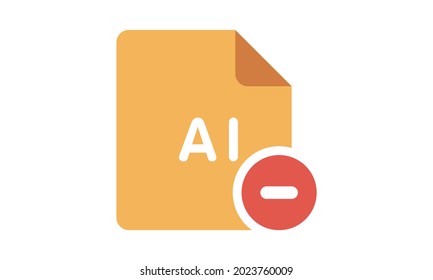 Icono de archivo ai eliminado ilustración vectorial de estilo plano.