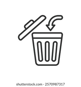 Removed, icon in line design. Remove, deleted, erased, removed item, discarded, removed content, deleted data on white background vector. Removed editable stroke icon