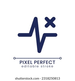 Entferntes Pixel für die Impulsanimation perfekt lineares Icon. Löschen Sie den Herzschlag aus Videos. Video-Editor-Tool. GUI, UX Design. Umrissene Benutzeroberfläche für App und Web. Bearbeitbarer Hub