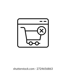 Se Quitó El Carrito de compras Del Icono Minimalista De La Interfaz De Sitio web