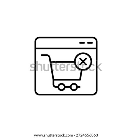 Removed Shopping Cart From Website Interface Minimalist Icon