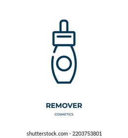 Remover icon. Linear vector illustration from cosmetics collection. Outline remover icon vector. Thin line symbol for use on web and mobile apps, logo, print media.