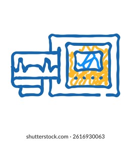 removing cardiogram doodle icon sketch vector. removing cardiogram sign. isolated symbol illustration