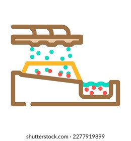 eliminar el cobre del vector de iconos de color del mineral de óxido. quitar cobre del signo del mineral de óxido. ilustración de símbolo aislado