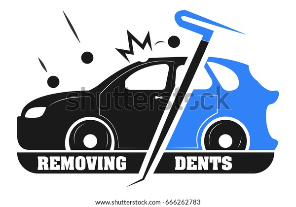 Removing Dents Cars Without Painting Logo Stock Vector (Royalty Free