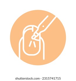 Removing gel polish color line icon. Isolated vector element. Outline pictogram for web page, mobile app, promo