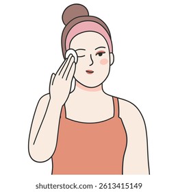 Removing makeup vector illustration art