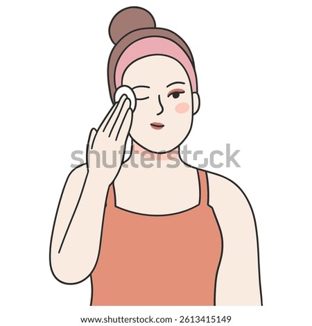 Removing makeup vector illustration art