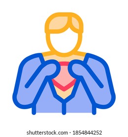 Removing Mask from Hero Icon Vector. Outline Removing Mask from Hero Sign. Isolated Contour Symbol Illustration