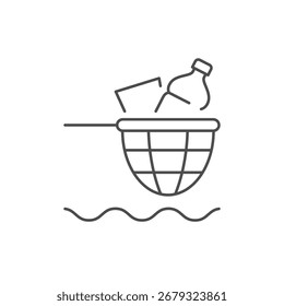 Removing plastic from water icon