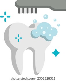 Removing Tartar or plaque vector color icon design, Dentistry symbol, Healthcare sign, Dental instrument stock illustration, Brushing the Teeth concept