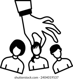 Eliminación de personas tóxicas del concepto de equipo, despido del diseño del icono del vector del empleado, símbolo de desempleo, signo de estancamiento económico, ilustración del stock de crisis financiera
