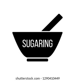 Removing unnecessary hair. sugaring depilation. Depilatory sugar paste. Epilation and depilation. Skin Care and Health. Black icon flat style. vector illustration.