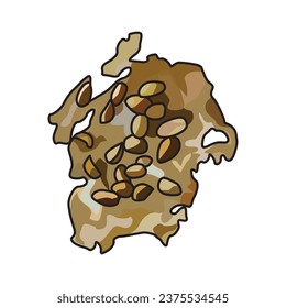 "Rempeyek kacang" or Indonesian Crispy Peanut Fritters, suitable for sticker or graphic design elements