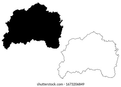 Remscheid City (Federal Republic of Germany, North Rhine-Westphalia) map vector illustration, scribble sketch City of Remscheid map