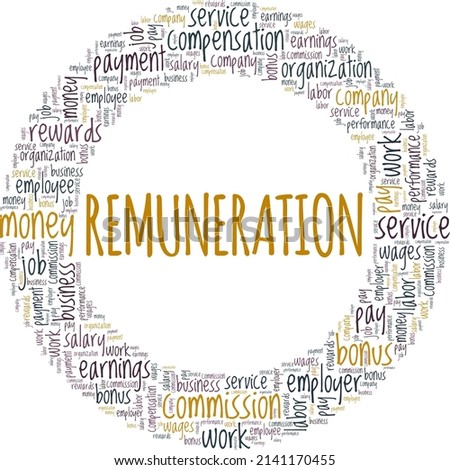 Remuneration conceptual vector illustration word cloud isolated on white background.