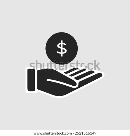 Remuneration icon in flat style. Money in hand vector illustration on white isolated background. Banknote payroll business concept.