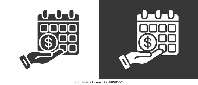 Conjunto De Ícones De Remuneração Coleção De Vetores Isolados Em Preto E Branco