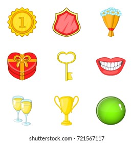Remuneration icons set. Cartoon set of 9 remuneration vector icons for web isolated on white background
