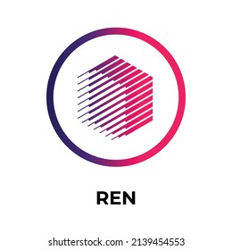 Ren Cryptocurrency token icon. REN token symbol. Cryptocurrency vector icon. Flat Vector illustration - Vector