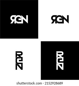 ren letter original monogram logo design set